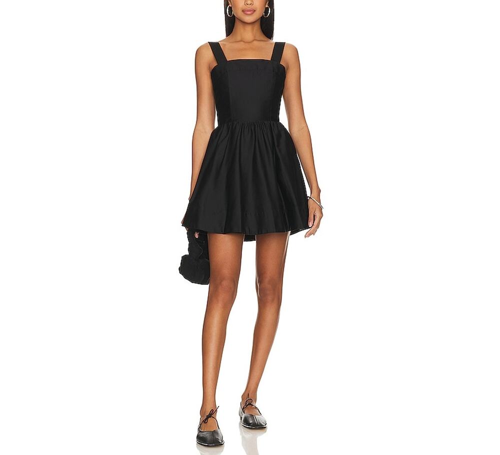 Alice + Olivia Lace Up Black Saige Mini Dress Size 4